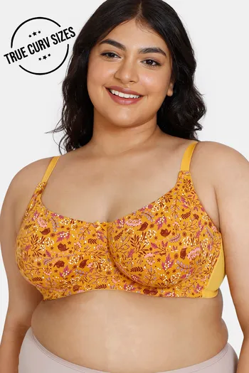 Buy Zivame True Curv Robin's Song Double Layered Wired 3/4th Coverage Super Support Bra - Golden Orange